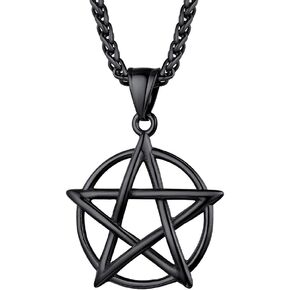 PROSTEEL الفولاذ المقاوم للصدأ Tetragrammaton Pentacle قلادة، Eliphas Levi's الخماسي، الرجال النساء تميمة بيان المجوهرات، الويكا السحرية نجمة الشيطان قلادة قلادة