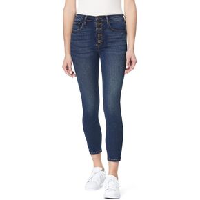 kensie Jeans High-Rise Exposed Button Finished Edge Hem 26-Inch Inseam, Sizes 0-16