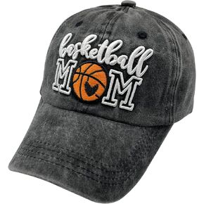 Waldeal Distressed Basketball Mom Baseball Cap for Women, Adjustable Washed Dad Hat for Mama