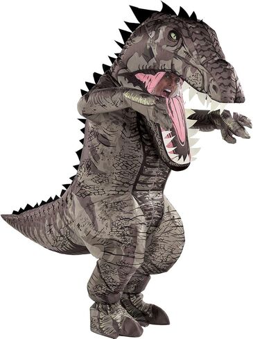 بارتي سيتي زي ديناصور قابل للنفخ للبالغين من جيانوتوسورس، عالم جوراسيك، يتضمن صندوق صوت ومروحة، مقاس واحد، متعدد الالوان، قياسي in Kuwait