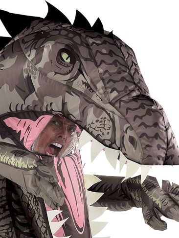 بارتي سيتي زي ديناصور قابل للنفخ للبالغين من جيانوتوسورس، عالم جوراسيك، يتضمن صندوق صوت ومروحة، مقاس واحد، متعدد الالوان، قياسي in Kuwait