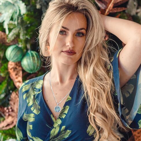 قلادة Eusense أذن البحر من الفضة الإسترليني 925 قلادة شجرة الحياة للنساء مجوهرات أذن البحر قلادة أذن البحر الطبيعية قلادة شجرة الحياة المستديرة مجوهرات حجر الراين زركون مكعب in Kuwait