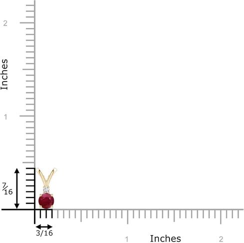 Angara Natural Ruby Solitaire Pendant Necklace with Diamond in Sterling Silver/14k Solid Gold/Platinum, Girls with 18" Chain | July Birthstone Jewelry Gift for Her in Saudi Arabia