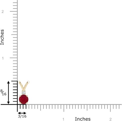 Angara Natural Ruby Solitaire Pendant Necklace with Diamond in Sterling Silver/14k Solid Gold/Platinum, Girls with 18" Chain | July Birthstone Jewelry Gift for Her in Saudi Arabia