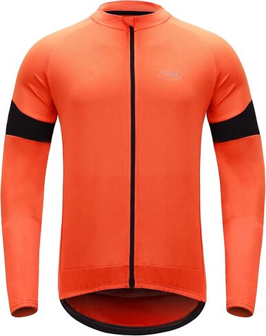 Dooy Men's Cycling Bike Jersey Long Sleeve Full Zipper Biking Shirt with Pockets, Breathable MTB Shirts Basic Series in Kuwait
