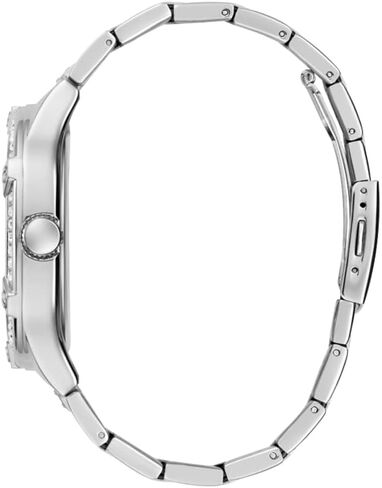 GUESS Men's 46mm Watch - Silver Tone Strap Black Dial Silver Tone Case in Saudi Arabia