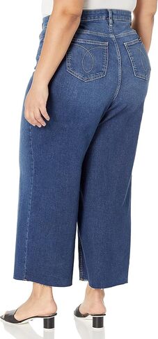 Calvin Klein Women's Plus Size Hi Rise Wide Leg Denim in Saudi Arabia
