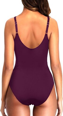 Holipick One Piece Swimsuit for Women Tummy Control Push Up 1 Piece Bathing Suit Slimming V Neck Swimwear in Kuwait
