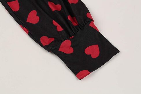 Valphsio Womens Long Sleeve Heart Prints Blouse Crew Neck Valentines Tshirt Sweatshirt in Kuwait