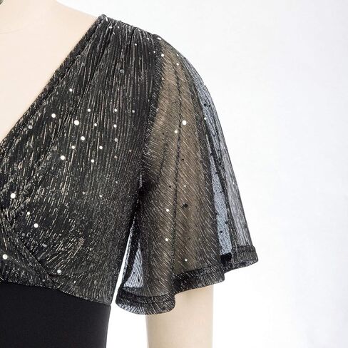 فستان كوكتيل نسائي عتيق من Belle Poque برقبة على شكل حرف V لامع متباين للحفلات والنوادي مقاس S-2XL in Kuwait