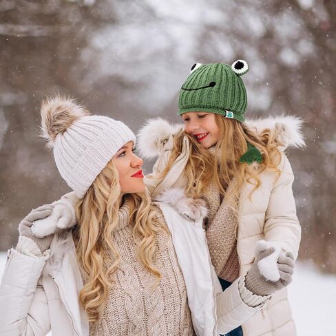 KDVOG Women Girls Crochet Frog Hat Cute Cartoon Knitted Beanie Earflap Cap for Autumn Winter in Saudi Arabia