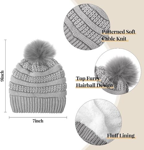 2 Sets Toddler Hats and Gloves Fleece Lined Beanie Babies Girl Toddler Beanie Boy Hat with Winter Warm Mittens Thick in Saudi Arabia