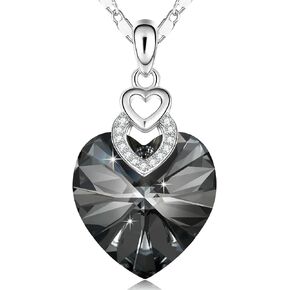 PLATO H 3 Heart Crystal Necklace for Women Gifts for her Pendant Crystal Jewelry Necklace for Girl Wedding Gifts for Anniversary Day Mother's Day Valentine’s Day Birthday in Saudi Arabia