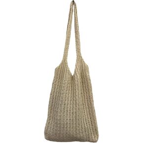 Hobo bag for women contrast color large capacity tote bag shoulder bag women's trendy knitted bag