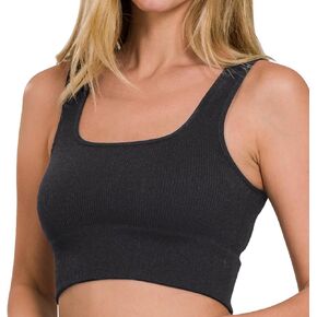 THE MATERIAL BRAND Ribbed Square Cropped Tank Top in Saudi Arabia