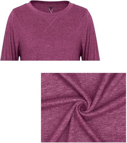 جوم ديزين بلوزة تونيك كاجوال فضفاضة باكمام قصيرة وفتحة جانبية للنساء in Kuwait