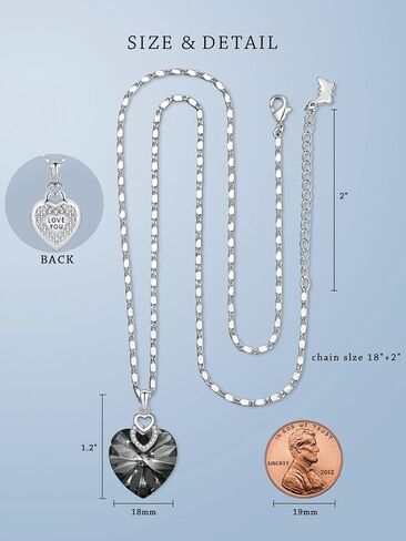 PLATO H 3 Heart Crystal Necklace for Women Gifts for her Pendant Crystal Jewelry Necklace for Girl Wedding Gifts for Anniversary Day Mother's Day Valentine’s Day Birthday in Saudi Arabia