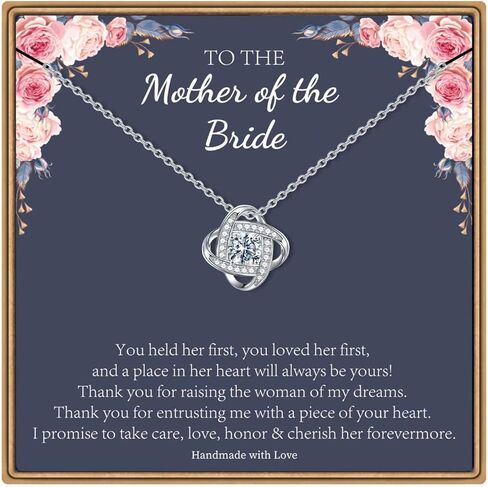 Ieftop Gifts Necklaces for Women Teen Girls, 14K White Gold Plated Dainty Love Knot Necklace for Grandma Aunt Stepmother Sister Mother Jewelry Mothers Day Anniversary Birthday Gifts for Women in Kuwait