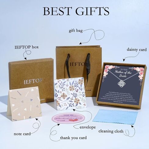 Ieftop Gifts Necklaces for Women Teen Girls, 14K White Gold Plated Dainty Love Knot Necklace for Grandma Aunt Stepmother Sister Mother Jewelry Mothers Day Anniversary Birthday Gifts for Women in Kuwait