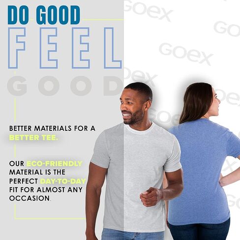 تي شيرت GOEX صديق للبيئة للنساء والرجال - مجموعة 3 تي شيرت ساحرة - مجموعة تي شيرت للجنسين - تي شيرت ثلاثي متعدد الاستخدامات in Saudi Arabia
