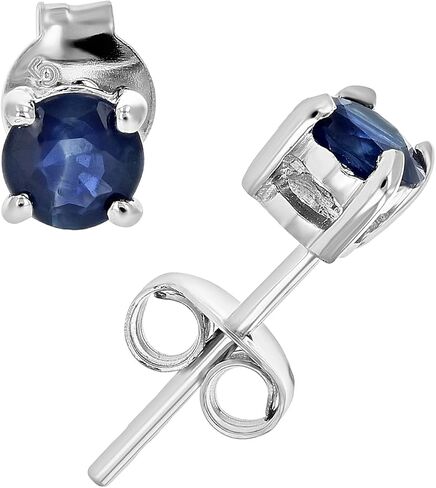 Vir Jewels 3/4 cttw Round Blue Sapphire Stud Earrings in .925 Sterling Silver with Rhodium in Saudi Arabia