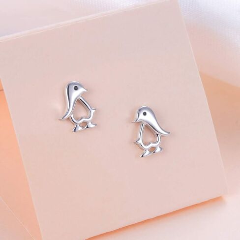 S925 Sterling Silver Unicorn Earrings Cat Earrings Elephant Earrings Panda Earrings Penguin Earrings Forever Love Animal Stud Earrings Gift for Her, Women, Daughter in Saudi Arabia