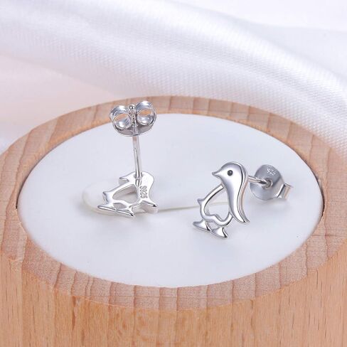 S925 Sterling Silver Unicorn Earrings Cat Earrings Elephant Earrings Panda Earrings Penguin Earrings Forever Love Animal Stud Earrings Gift for Her, Women, Daughter in Saudi Arabia