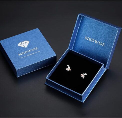 Rabbit Stud Earrings 925 Sterling Silver Bunny Earrings for Women Girls Cute Rabbit Carrot Earrings in Saudi Arabia