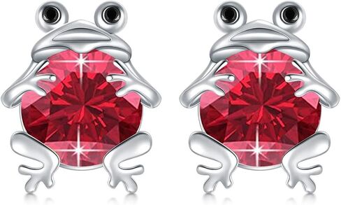 POPKIMI Frogs Gifts Frogs Earring S925 فضة الضفدع أقراط الضفدع مجوهرات هدايا عيد ميلاد للفتيات في سن المراهقة ابنة حفيدة، أقراط جوهرة يوليو in Kuwait