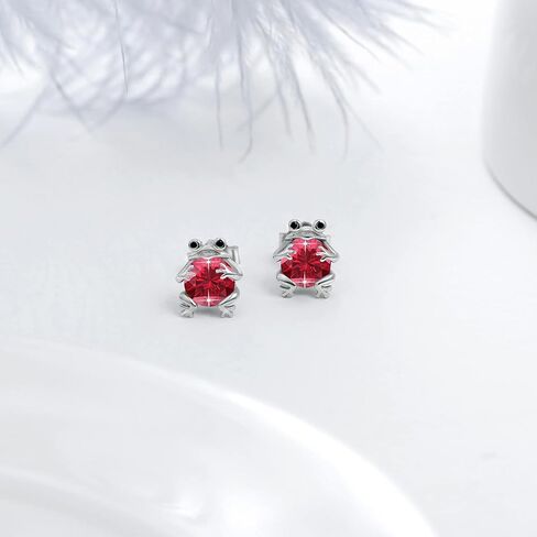POPKIMI Frogs Gifts Frogs Earring S925 فضة الضفدع أقراط الضفدع مجوهرات هدايا عيد ميلاد للفتيات في سن المراهقة ابنة حفيدة، أقراط جوهرة يوليو in Kuwait