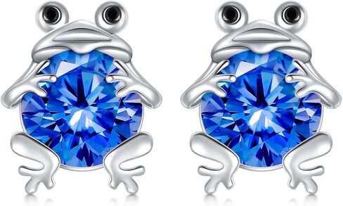 POPKIMI Frogs Gifts Frogs Earring S925 فضة الضفدع أقراط الضفدع مجوهرات هدايا عيد ميلاد للفتيات في سن المراهقة ابنة حفيدة، أقراط جوهرة يوليو in Kuwait