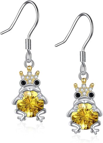 POPKIMI Frogs Gifts Frog Earring S925 Sterling Silver Frog Earrings Frog Jewelry Birthday Gifts for Teen Girls Daughter Granddaughter, July Birthstone Earrings in Kuwait