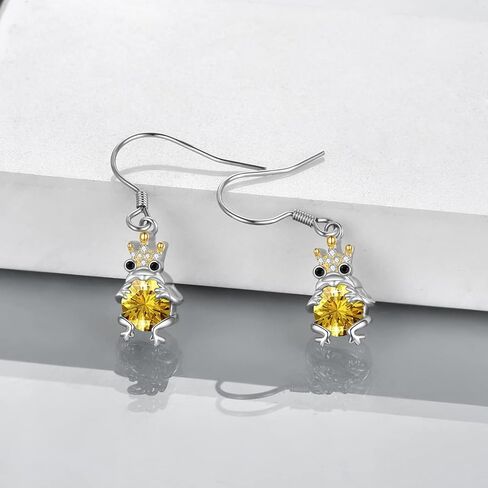 POPKIMI Frogs Gifts Frog Earring S925 Sterling Silver Frog Earrings Frog Jewelry Birthday Gifts for Teen Girls Daughter Granddaughter, July Birthstone Earrings in Kuwait