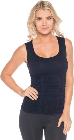 1047 Women's All Occasion Flattering Sleeveless Scoop Neck Ruched Tank Top in Kuwait