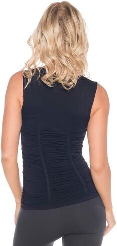 1047 Women's All Occasion Flattering Sleeveless Scoop Neck Ruched Tank Top in Kuwait