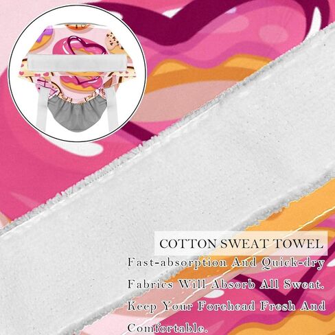 FFLOWER 2 Pcs Working Cap with Buttons Sweatband Cartoon Space Dinosaur Rocket Ribbon Tie Back Bouffant Hats in Kuwait