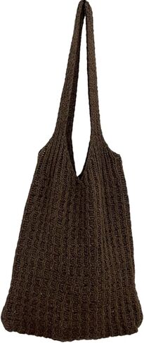 حقيبة هوبو للنساء ذات ألوان متباينة وحقيبة حمل ذات سعة كبيرة وحقيبة كتف نسائية عصرية محبوكة in Kuwait