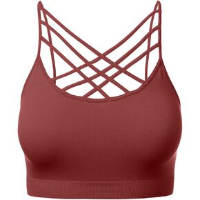 Women's Sports Bra Criss Cross Strappy Bandeau Camisoles Wireless Bralette Tops