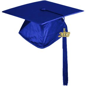 HEPNA Unisex-Adult's Shiny Graduation Cap with Tassel 2023 for High School College Bachelor Graduates