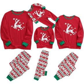 nilikastta Matching Family Christmas Pajamas,Xmas Elk Snowflake Red Black Plaid PJs Women Men's Sleepwear Set(Red,Small Women) in Kuwait