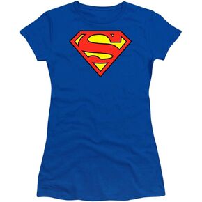 Popfunk Classic Superman Logo Shield Distressed Junior's Teen Girls T Shirt & Stickers in Saudi Arabia