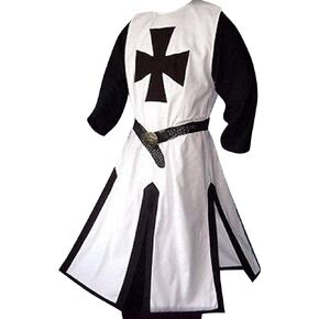 Ryannology Mens Crusader Costume Medieval Templar Renaissance Knight Warrior Tunic Retro Halloween Cosplay Top with Cross in Kuwait