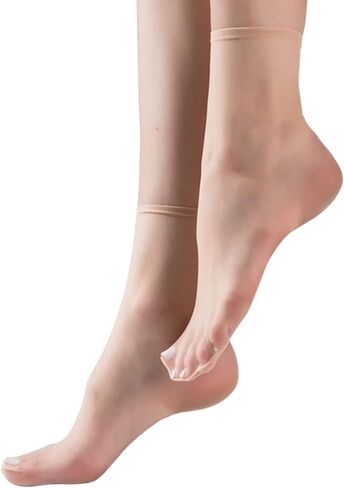 TeenFighter 5 Pairs Crystal Transparent Silky Nylon Ankle Socks for Girls, Ultra-Thin No Show Elastic Socks for Women in Kuwait