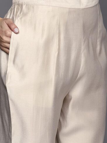 طقم بنطلون كورتا هندي مطرز باللون الأبيض للنساء من INDO ERA in Kuwait