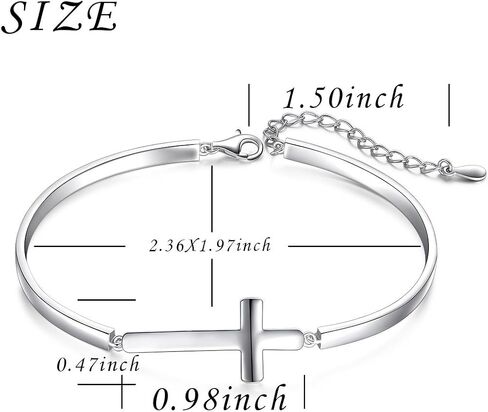 DAOCHONG S925 Sterling Silver snowflake Infinity Cross Adjustable Link Bangle Bracelet for Women in Kuwait