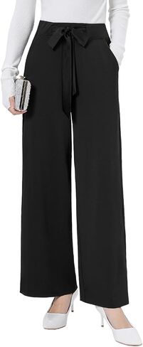Tapata Womens Casual Loose Wide Leg Pants 28"/34" High Waisted Tie Yoga Pants with Pockets Workout Lounge Trousers in Kuwait
