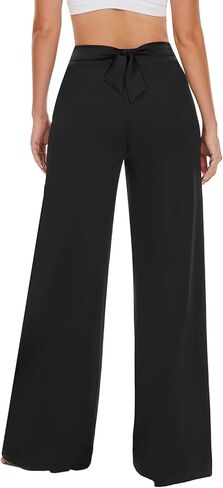 Tapata Womens Casual Loose Wide Leg Pants 28"/34" High Waisted Tie Yoga Pants with Pockets Workout Lounge Trousers in Kuwait