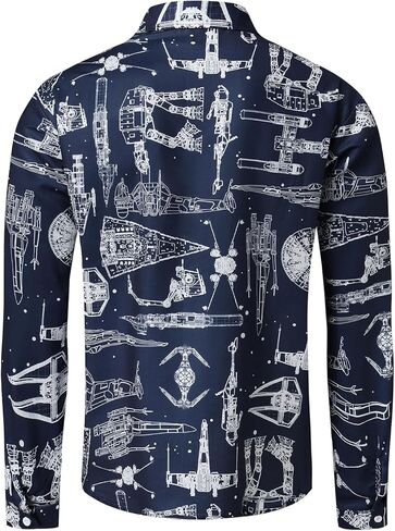 قمصان هاردادي الرجالية من هاواي مطبوعة بأكمام طويلة وأزرار سفلية للشاطئ كاجوال in Kuwait