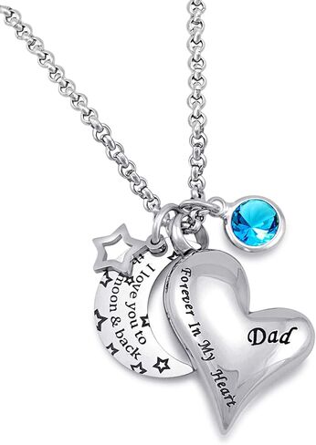 YOUFENG قلادات جرة للرماد أنا أحبك إلى القمر والعودة لأبي جرة حرق الجثث المنجد مجوهرات جوهرة الميلاد in Kuwait