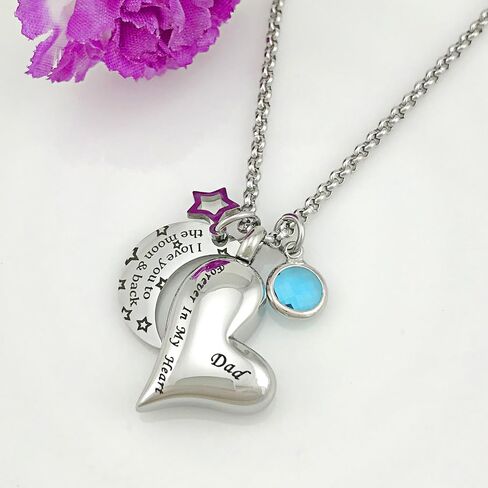 YOUFENG قلادات جرة للرماد أنا أحبك إلى القمر والعودة لأبي جرة حرق الجثث المنجد مجوهرات جوهرة الميلاد in Kuwait